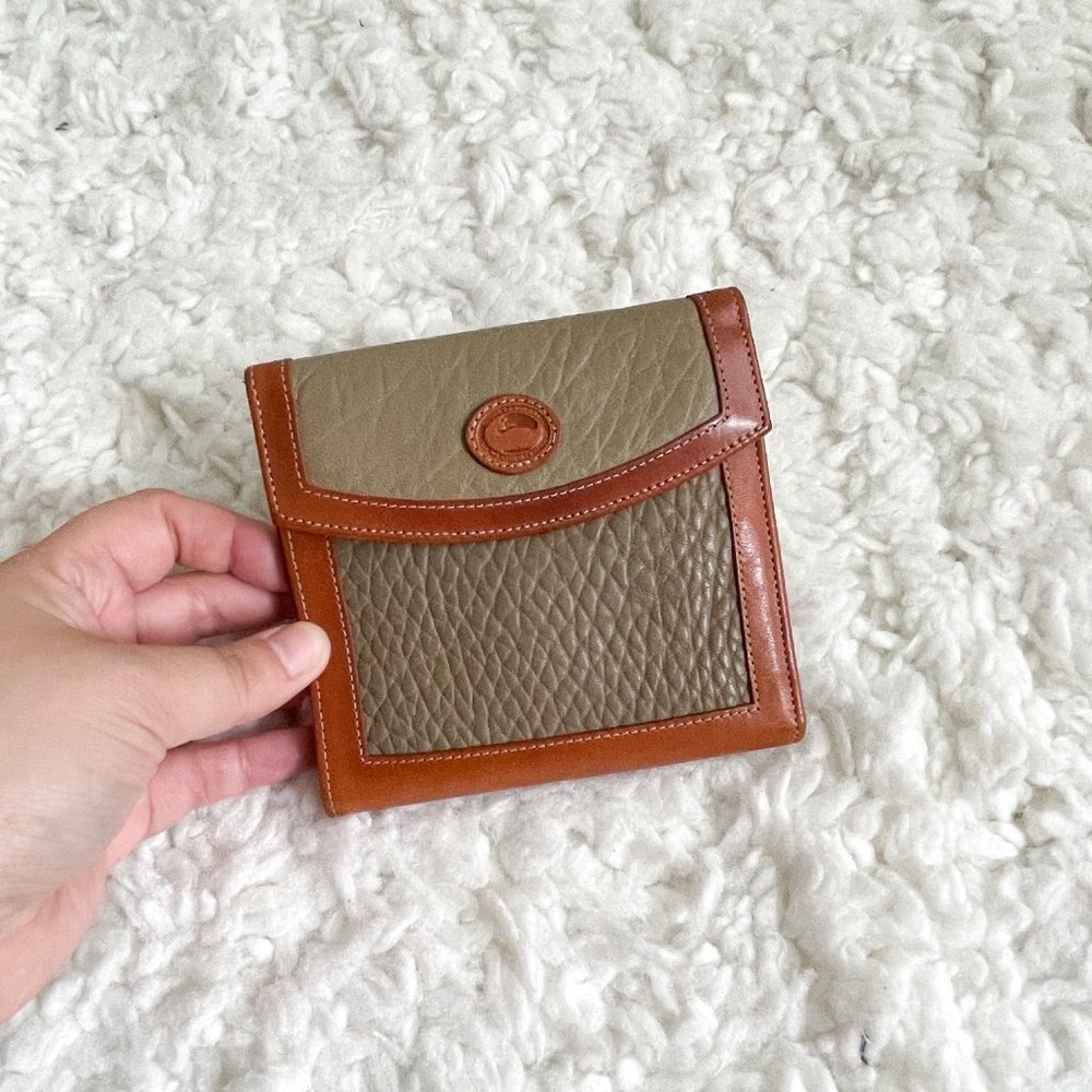 Dooney & Bourke Vintage Taupe and British Tan Wallet - All Weather Leather